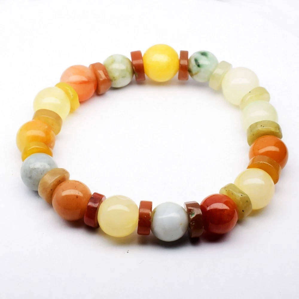 188.77ct Jade Bracelet Multi Color 30pc  - Untreated Myanmar Gems Bracelet 2.5"