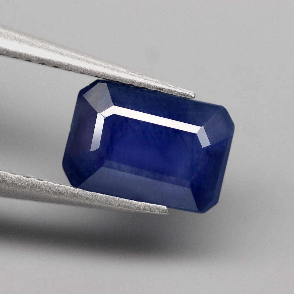 2.12Ct. Blue Sapphire Emerald Cut Natural Mozambique Gemstone Ravishing!
