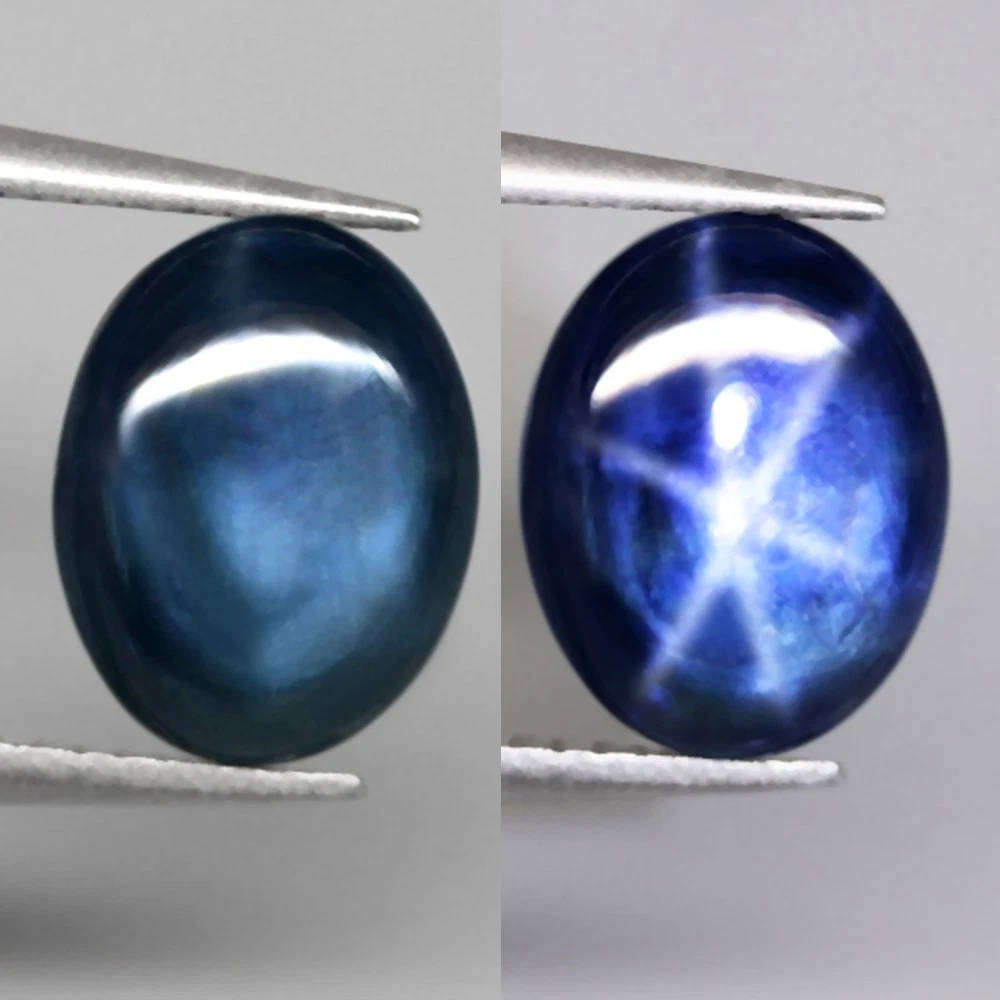 1.81Ct. Star Sapphire  6 Rays Deep Blue Cabochon Natural Perfect Sharp