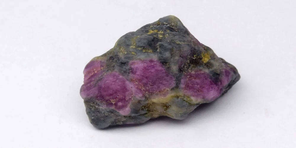 31.15ct  Deep Green-Purplish Red Ruby in Zoisite Rough Natural - Unheated Gem