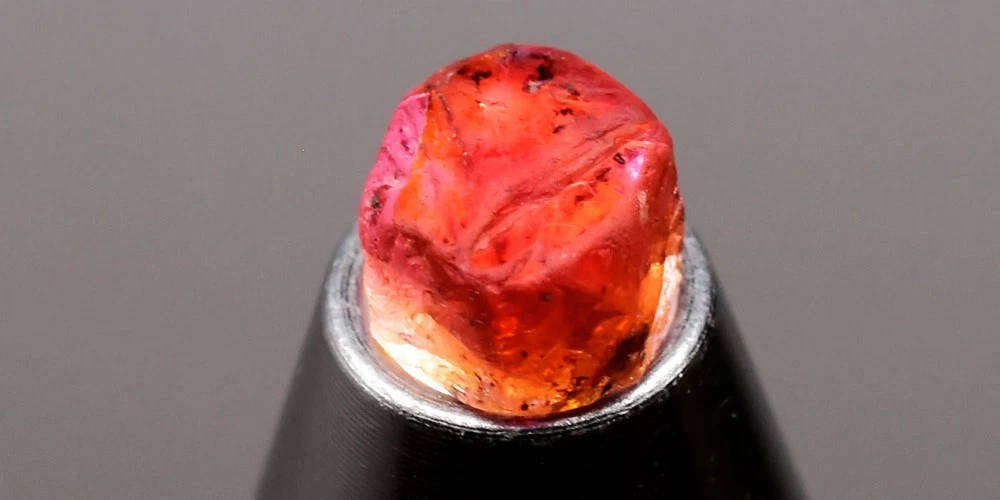 2.81ct Orange Purple Sapphire Rough Natural 7x6.5mm - Unheated Madagascar Gem