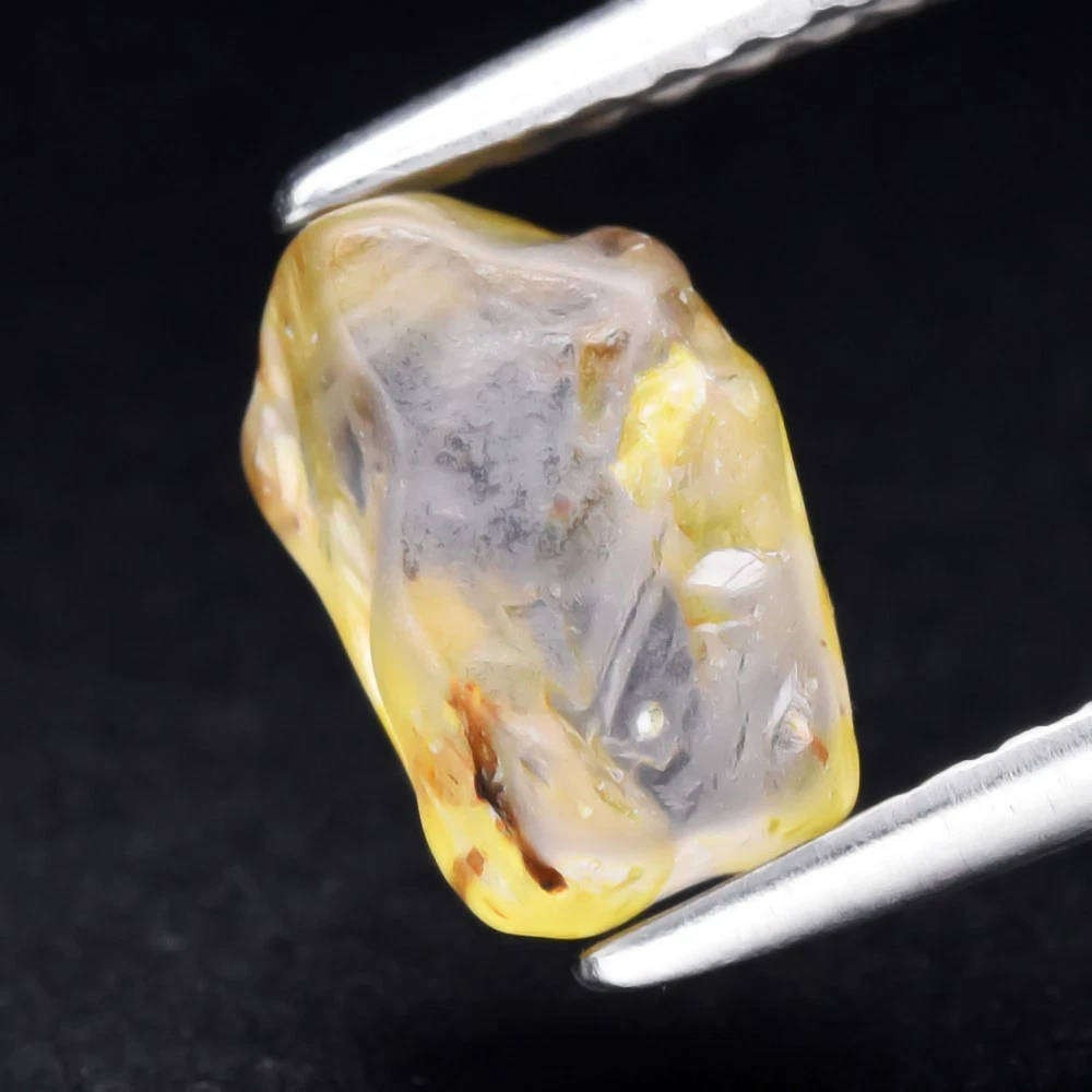 1.63ct Yellow-Light Blue Sapphire Rough 8x5.3mm Unheated Gemstone, Madagascar