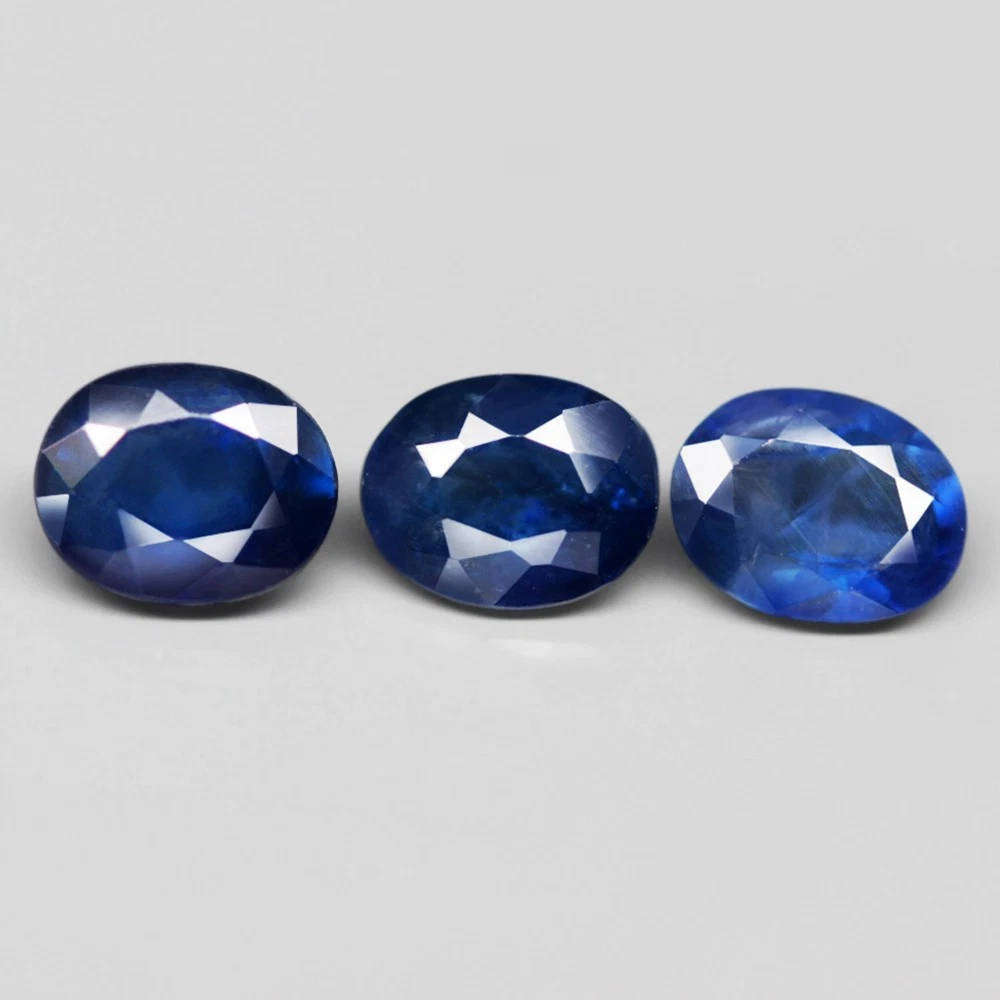 1.19Ct. Sapphire Blue Oval 3 Pieces Normal Heated Natural Gemstone