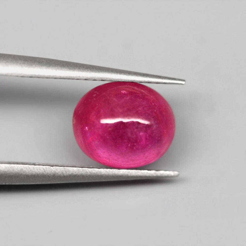 3.13Ct.  Ruby Reddish Pink Cabochon Heated Mozambique Ravishing! Natural Gemstone