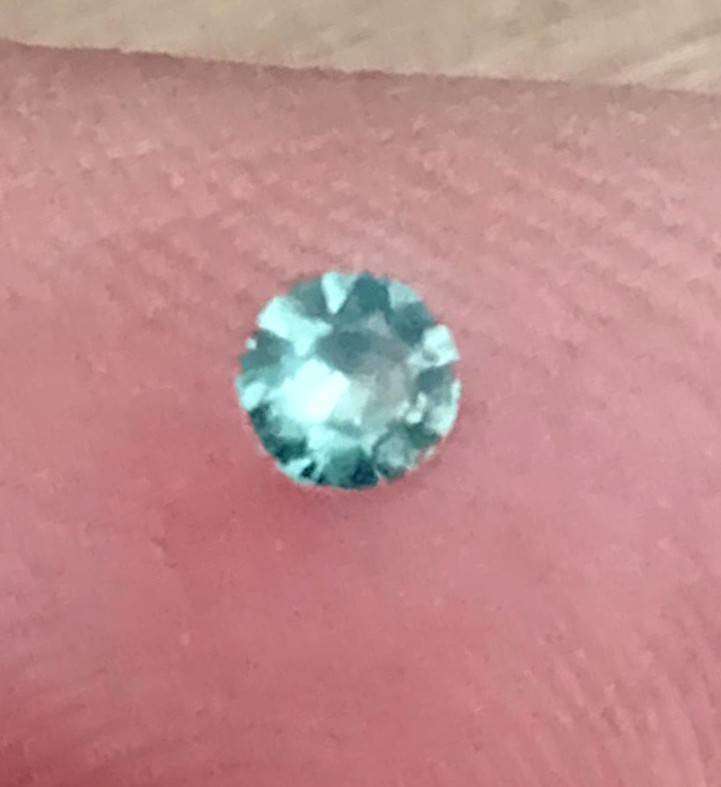 0.13ct Blue Green Sapphire VS Round Brilliant  - Heated, Australia Gemstone