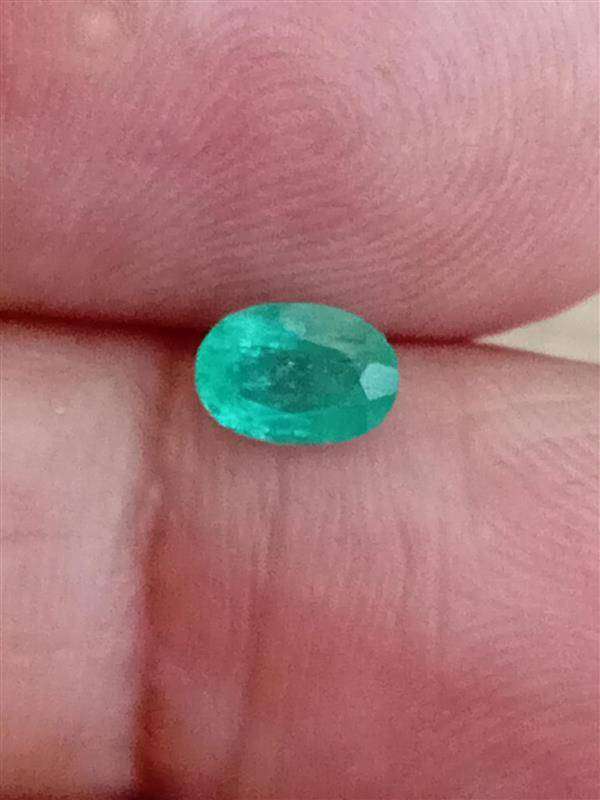 0.44ct  Green Emerald Oval Cut Natural - Zambia Gemstone