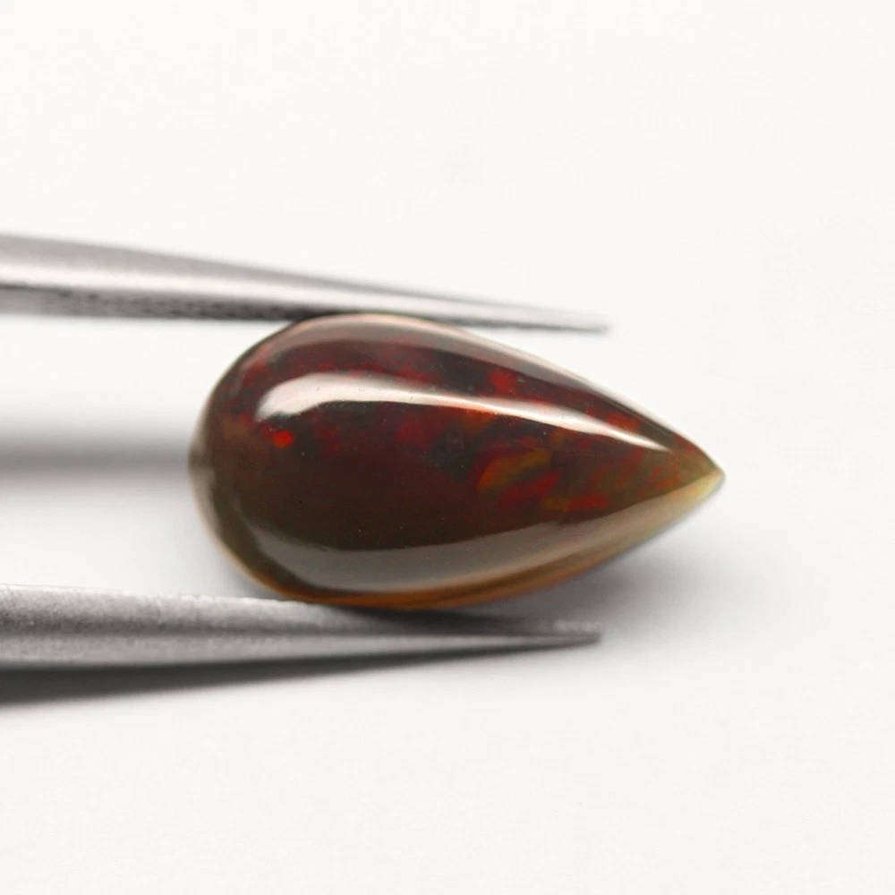 2.32Ct. Opal Pear Cabochon Multi Colours Glittering Rainbow 3D! Ethiopian Natural