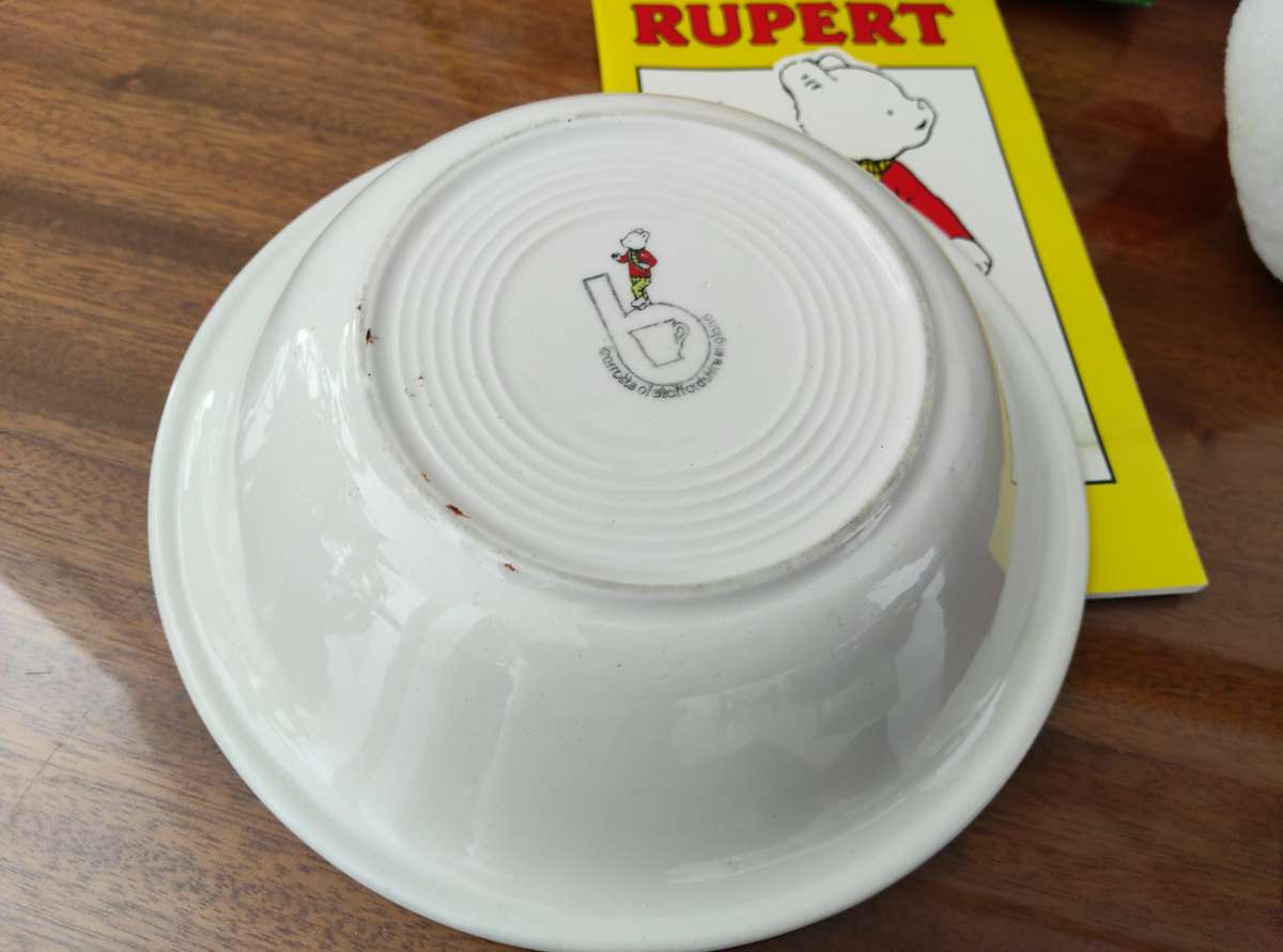 Rupert bear bowl.book/ solf rupert bear toy