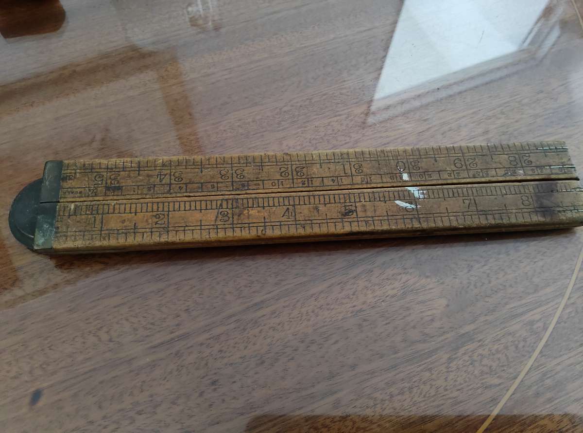 VINTAGE BOXWOOD RABONE MADE IN ENGLAND FOLDING TAPE RULER MEASUREMENTS TOOL