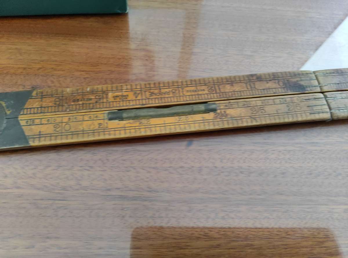VINTAGE BOXWOOD RABONE MADE IN ENGLAND FOLDING TAPE RULER MEASUREMENTS TOOL