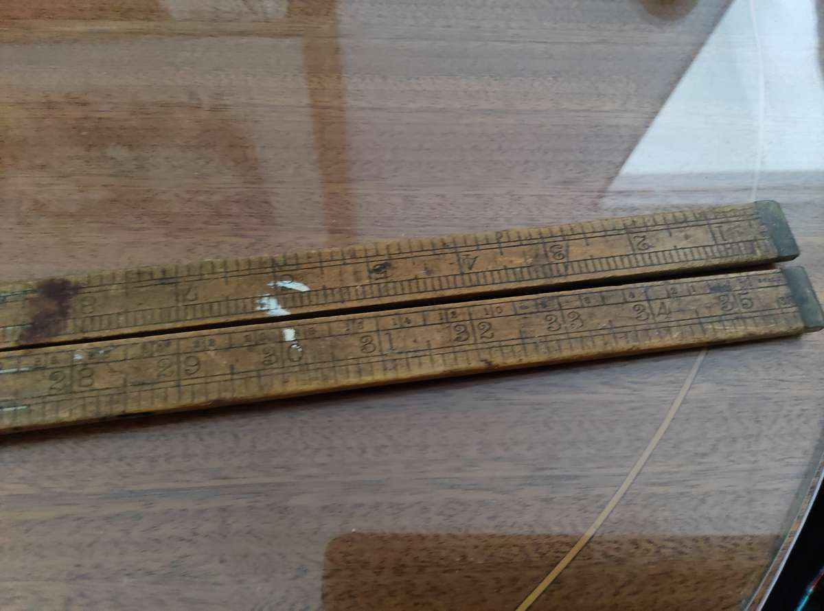VINTAGE BOXWOOD RABONE MADE IN ENGLAND FOLDING TAPE RULER MEASUREMENTS TOOL
