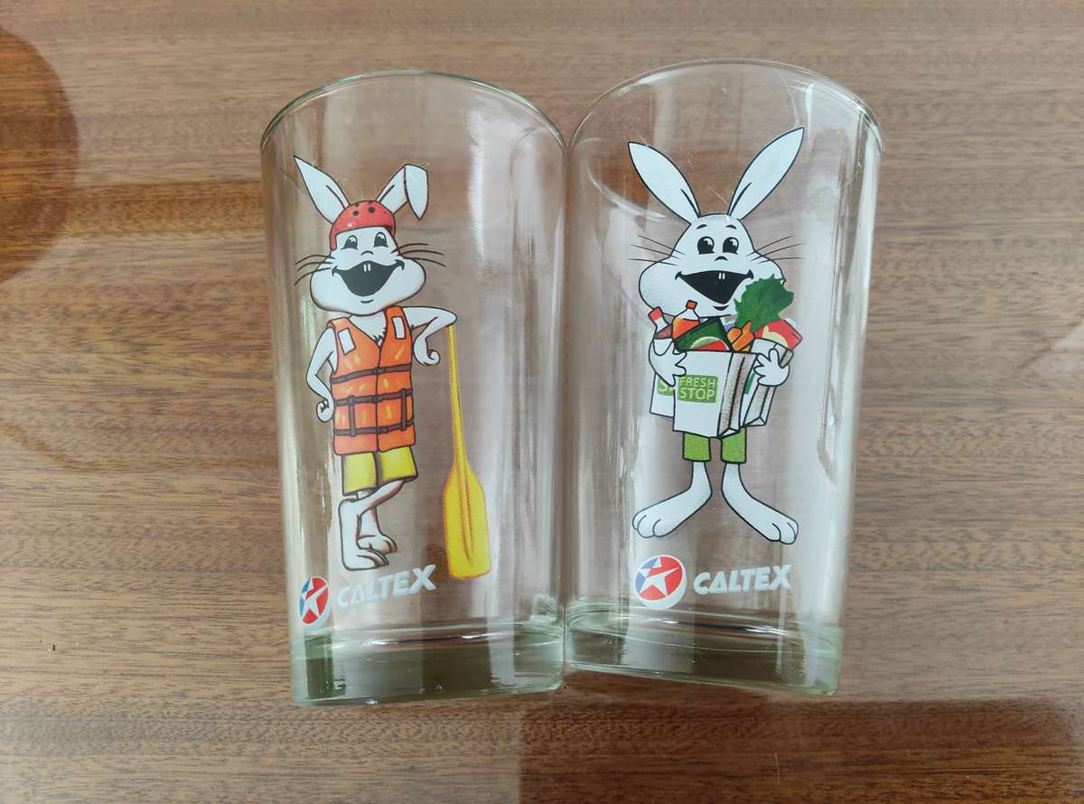 SA TWO CALTEX BUNNIES GLASSES