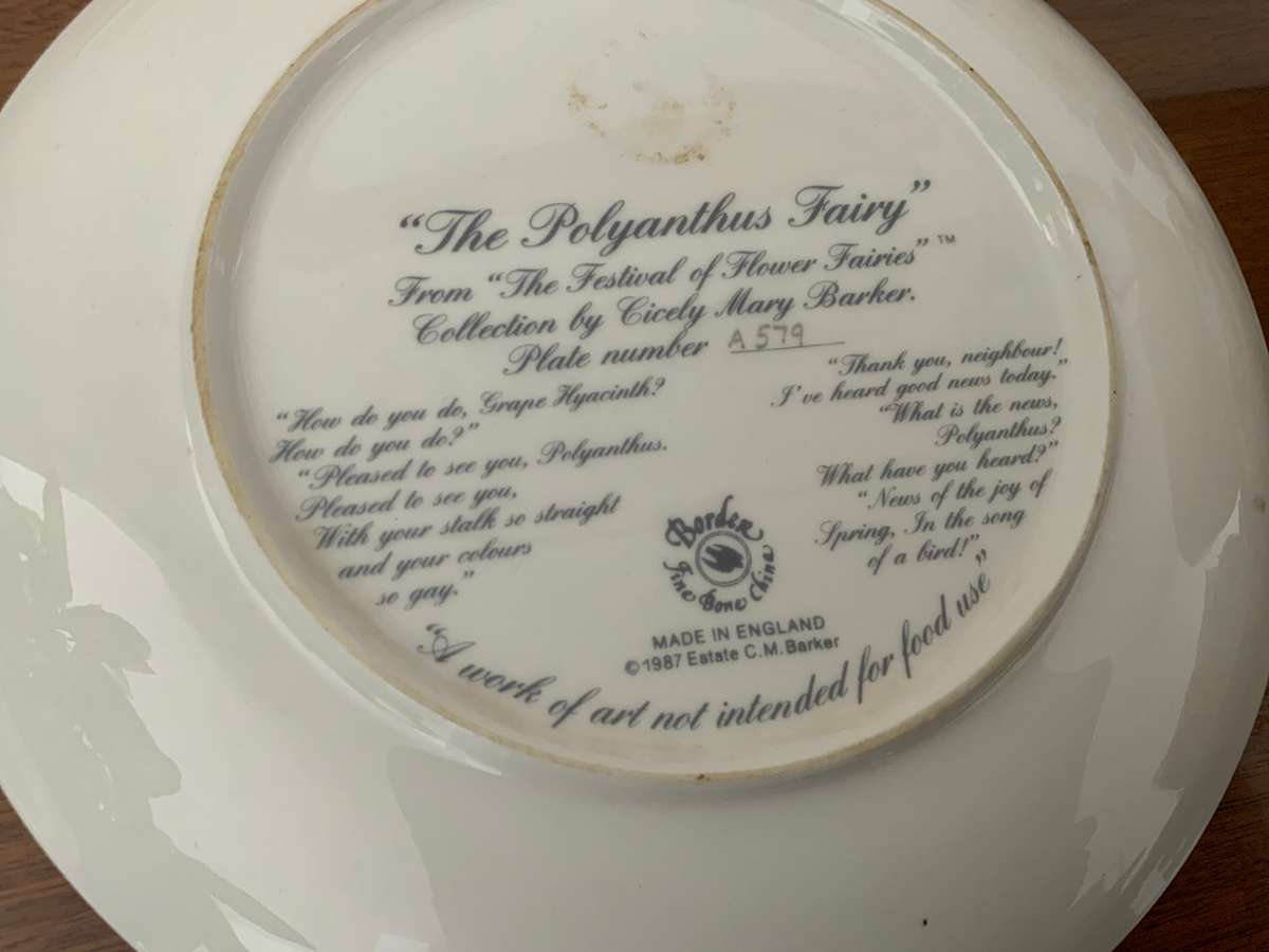 Original Cicely Mary Barker Wedgwood,Border,Royal Grafton fairy /angel plate