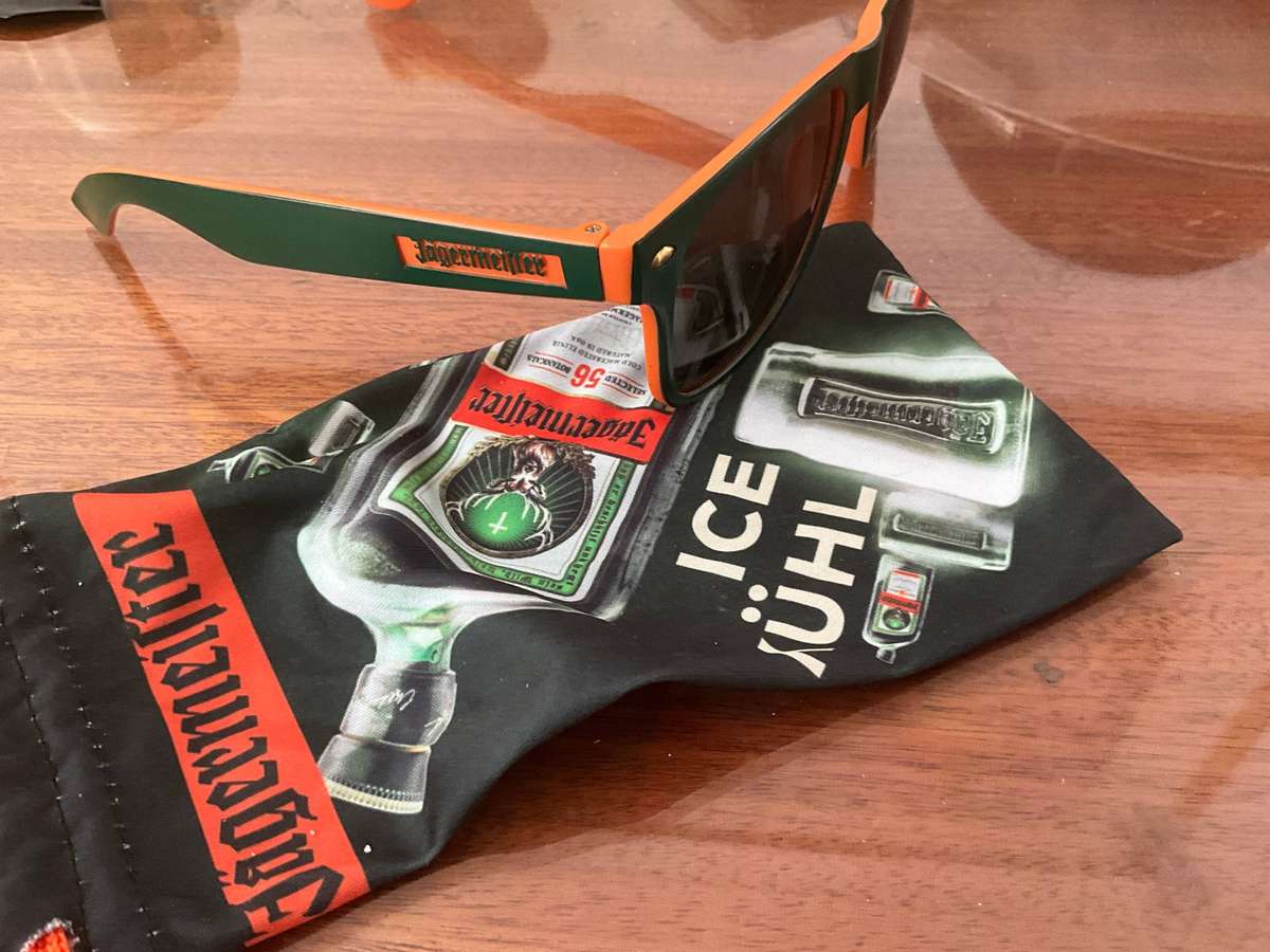 Jäegermeister pouch and sunglasses