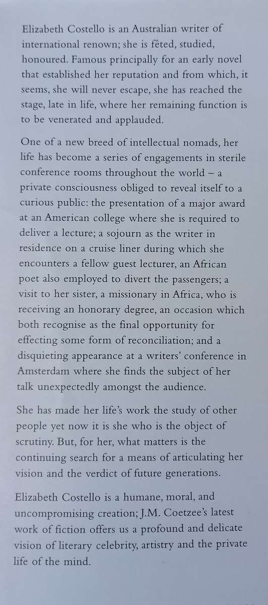 JM Coetzee, Elizabeth Costello