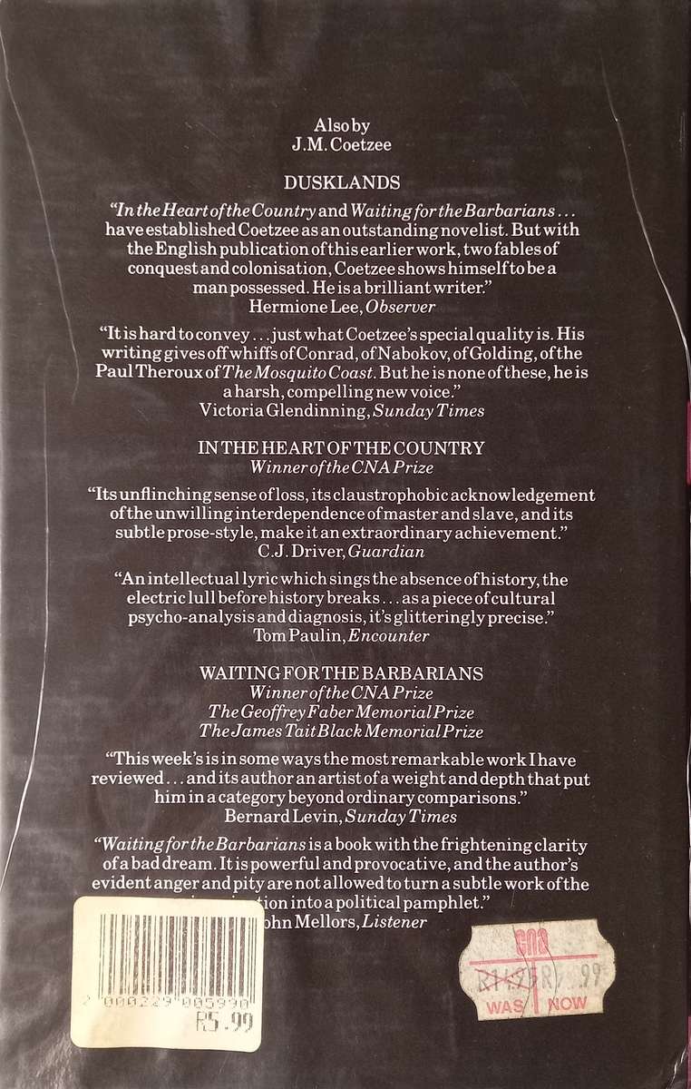 JM Coetzee, Life & Times of Michael K