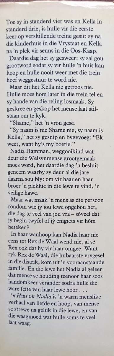 Dalene Matthee, 'n Huis vir Nadia (Hardeband)