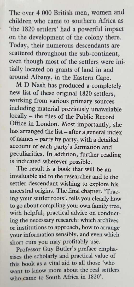 M.D. Nash, The Settler Handbook: A New List of the 1820 Settlers