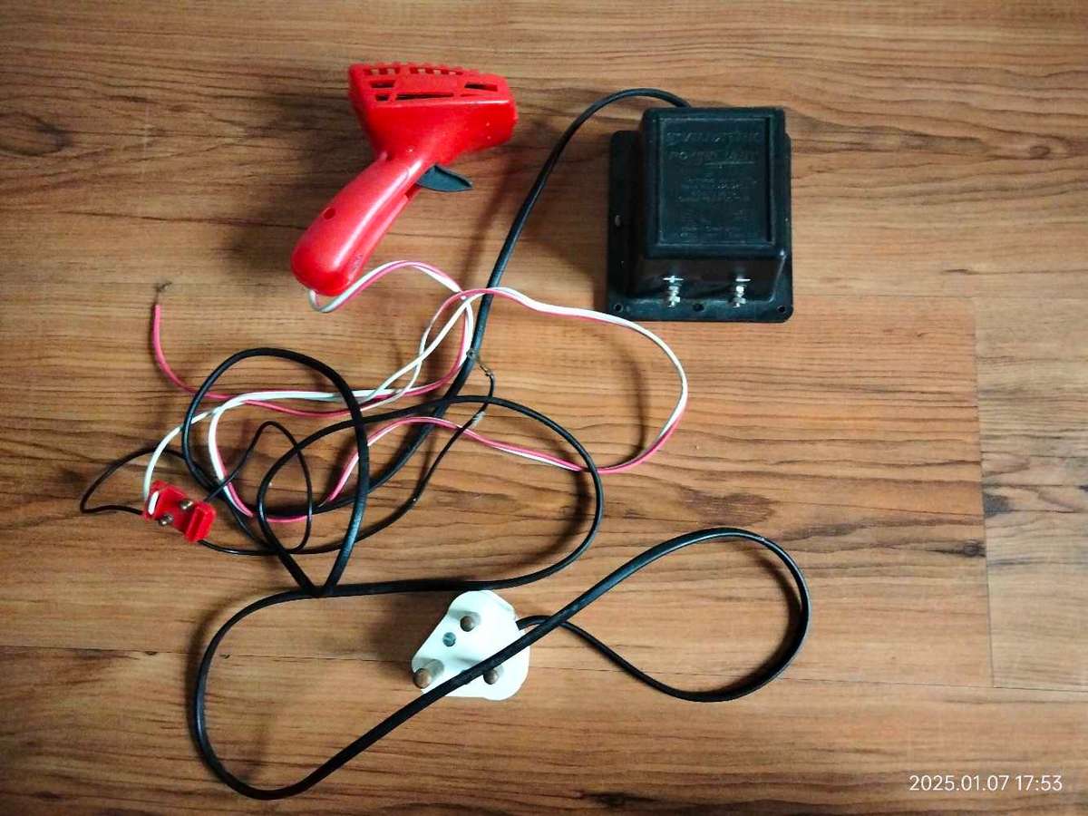 Late entry! Original Vintage Scalextric slot car throttle and power supply/transformer!