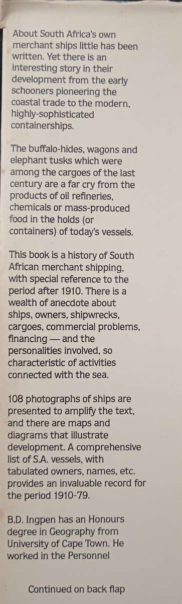 South African Merchant Ships by B D Ingpen