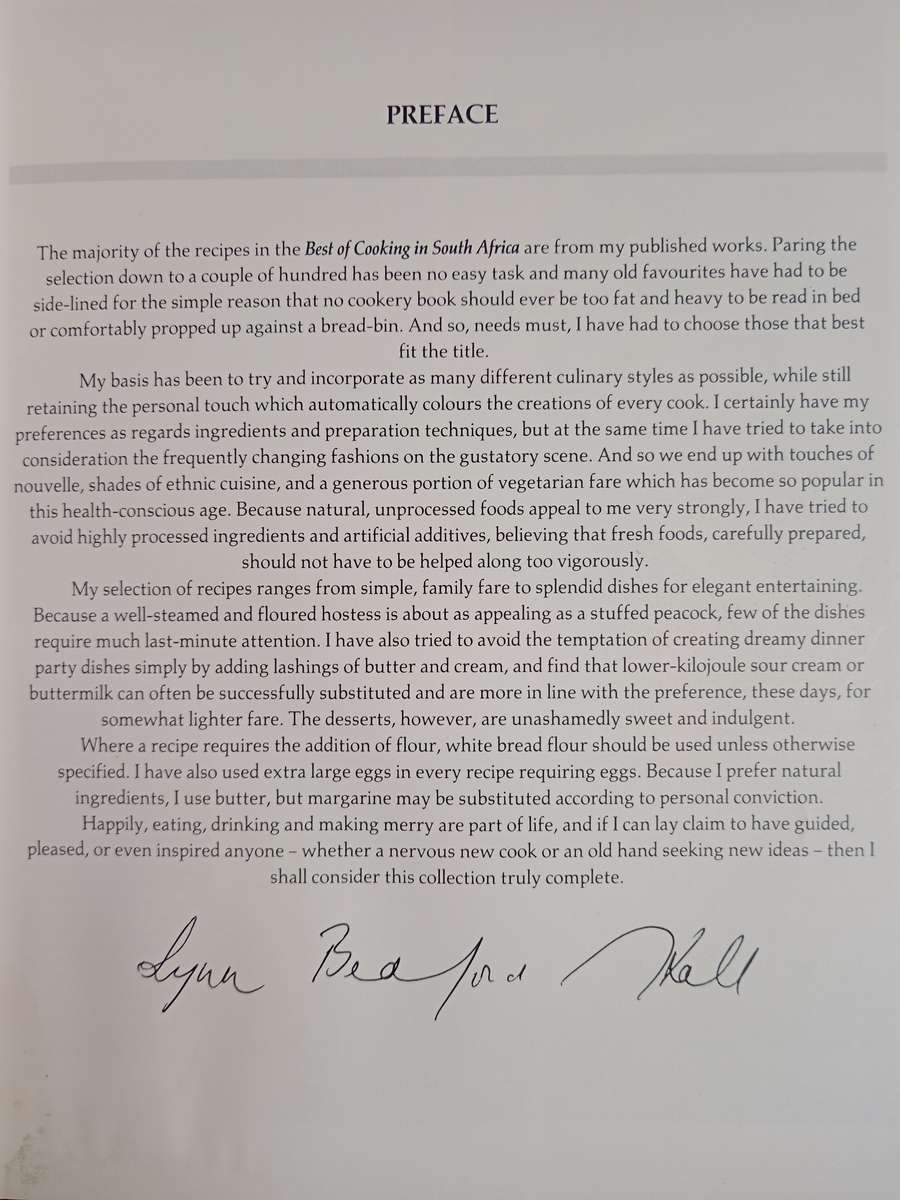 Best of Cooking in South Africa by Lynn Bedford Hall