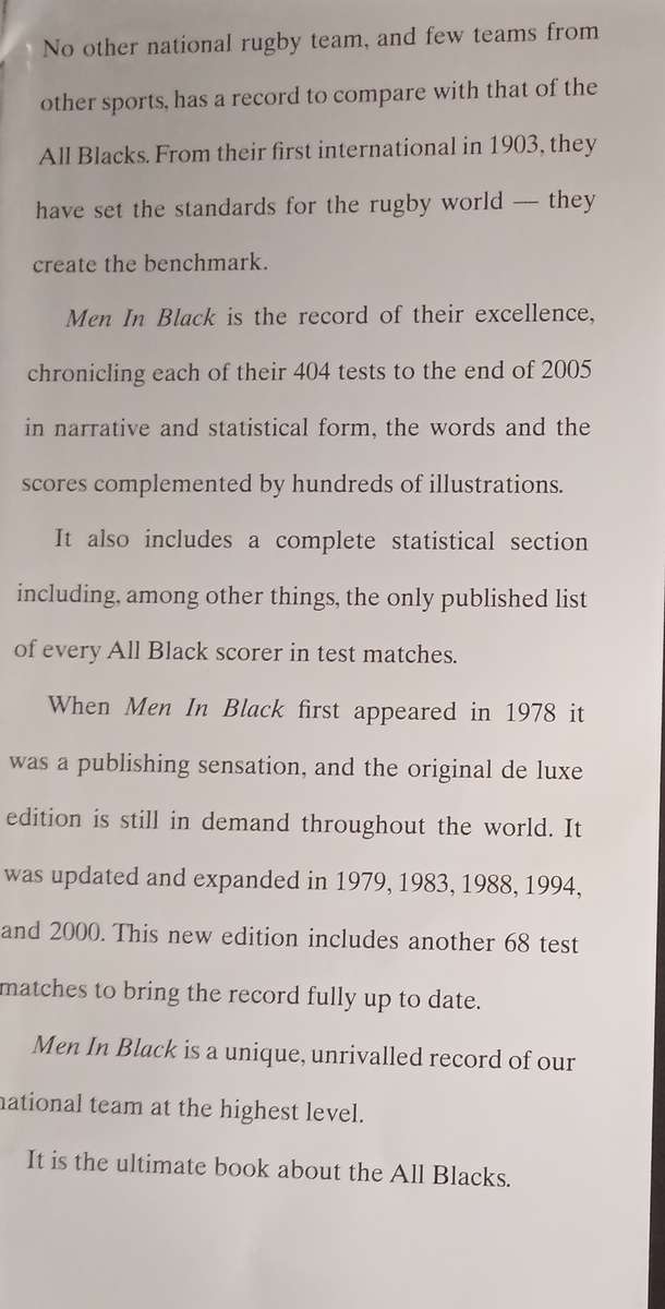 Men in Black by Ron Palenski, Rod Chester & Neville McMillan