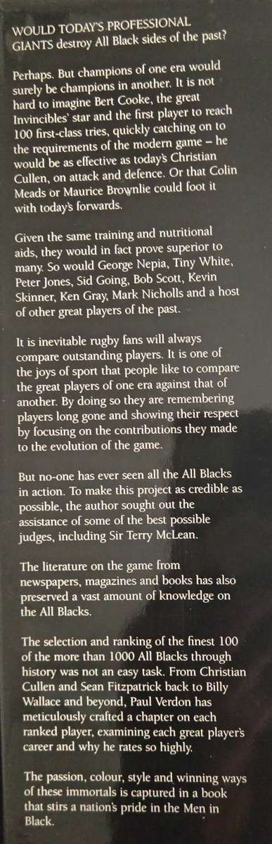Tribute Ranking the Greatest All Blacks of All Time by Paul Verdon