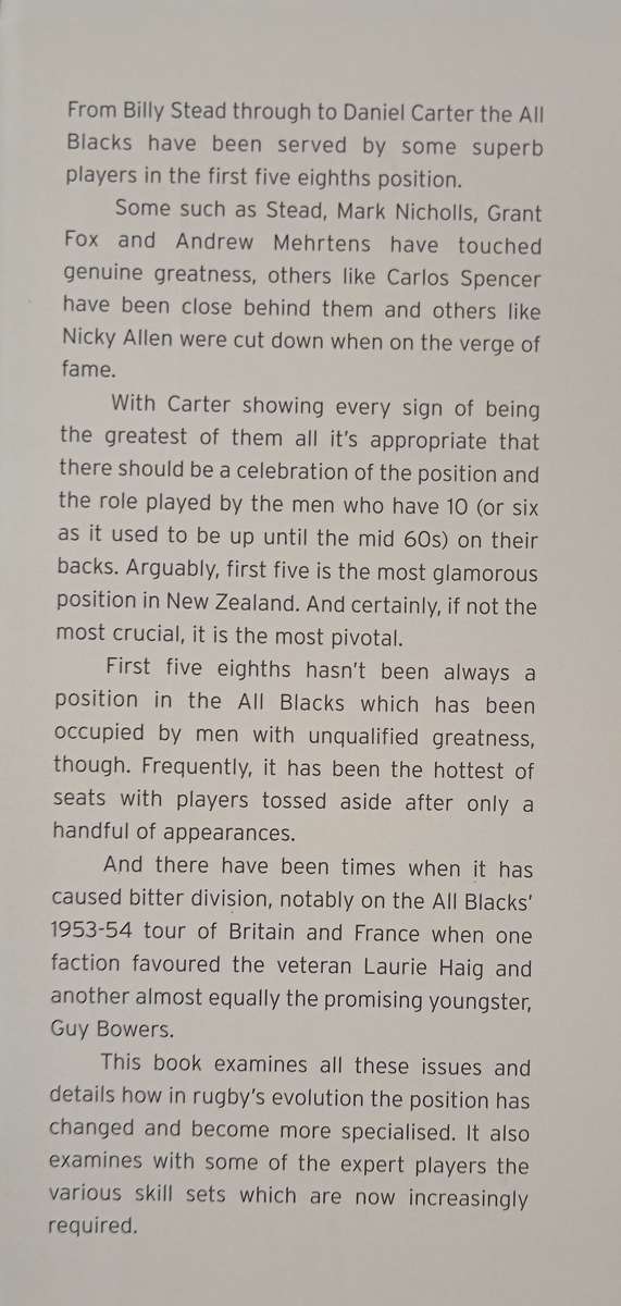 10 A Celebration of great All Black first five eights by Lindsay Knight