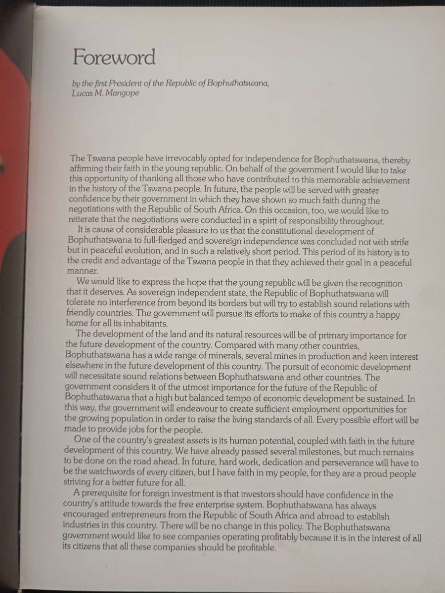 The Republic of Bophuthatswana