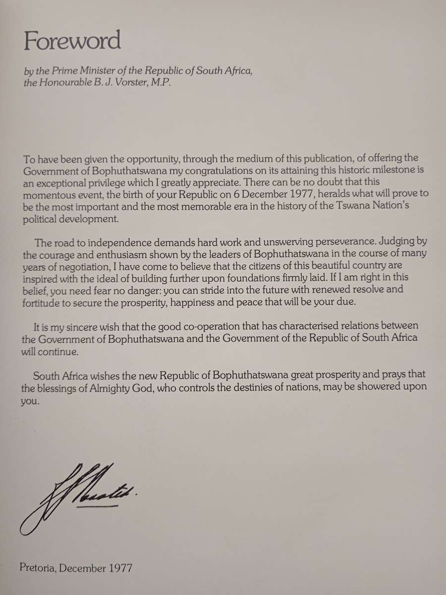 The Republic of Bophuthatswana