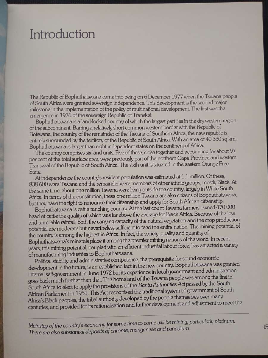 The Republic of Bophuthatswana