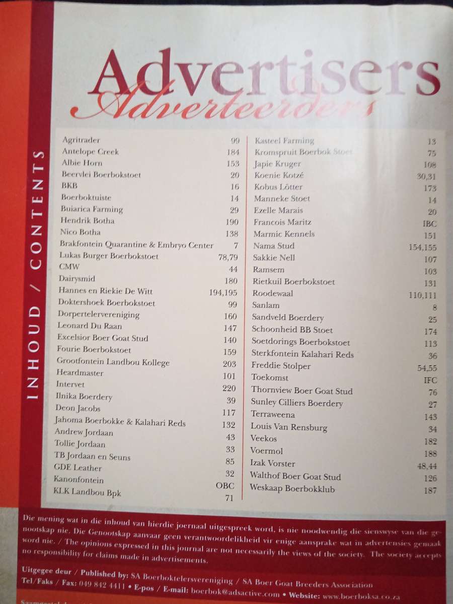 Boerbok Nuus Boer Goat News Compiled by Michelle Kruger