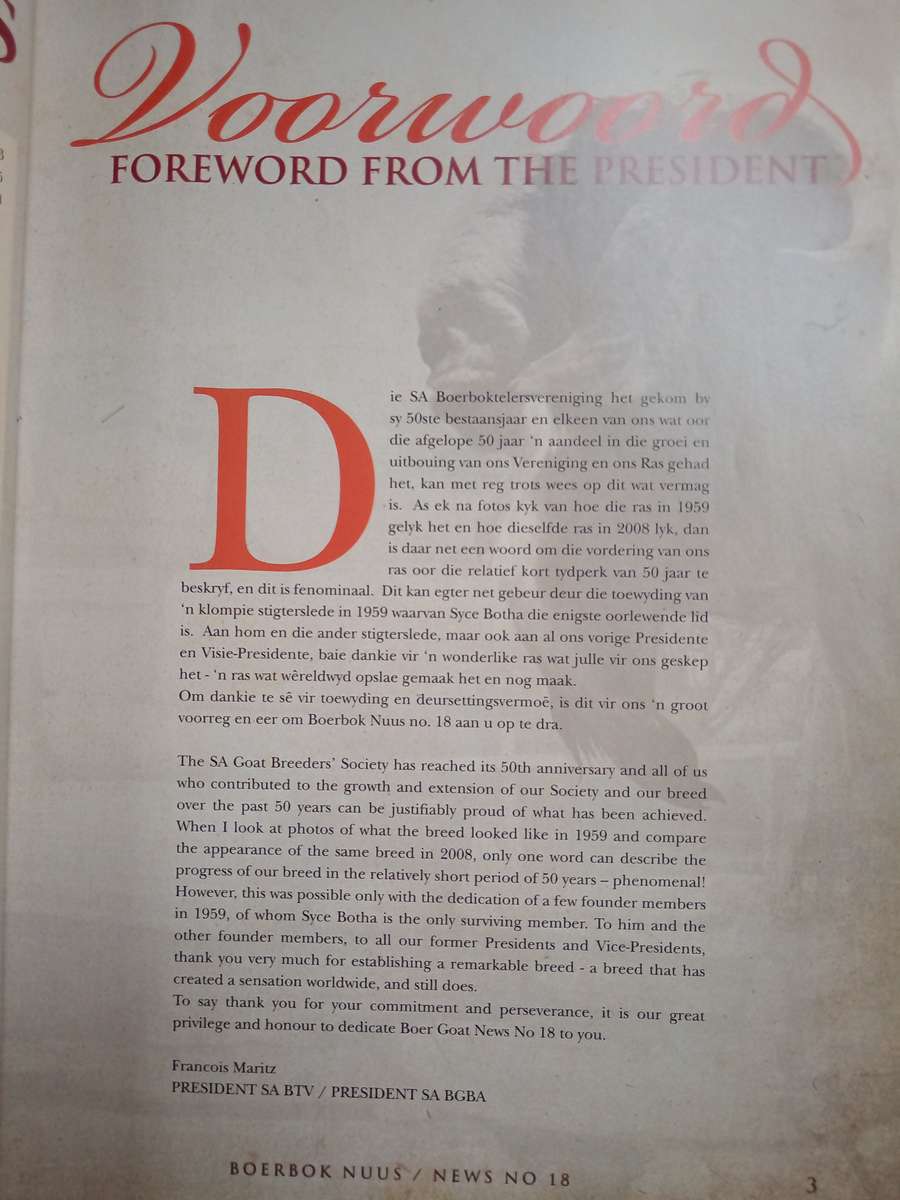 Boerbok Nuus Boer Goat News Compiled by Michelle Kruger