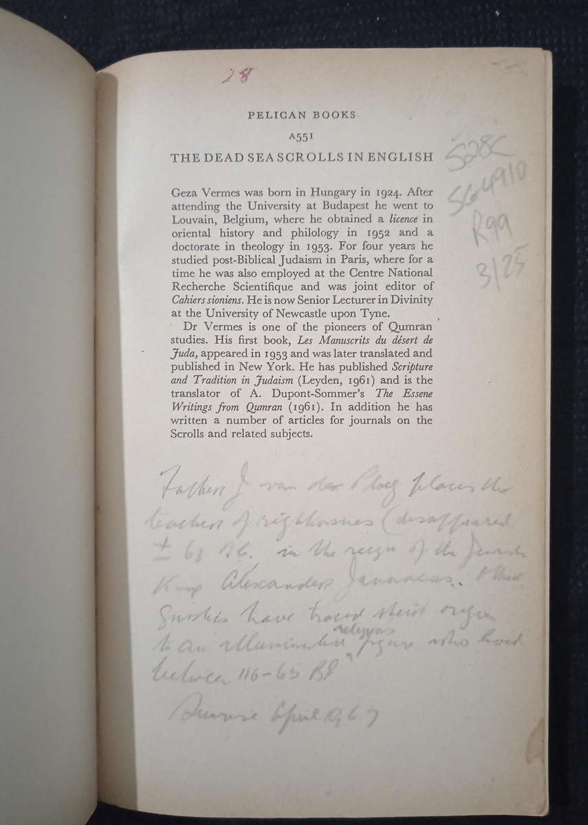 The Dead Sea Scrolls in English by G Vermes
