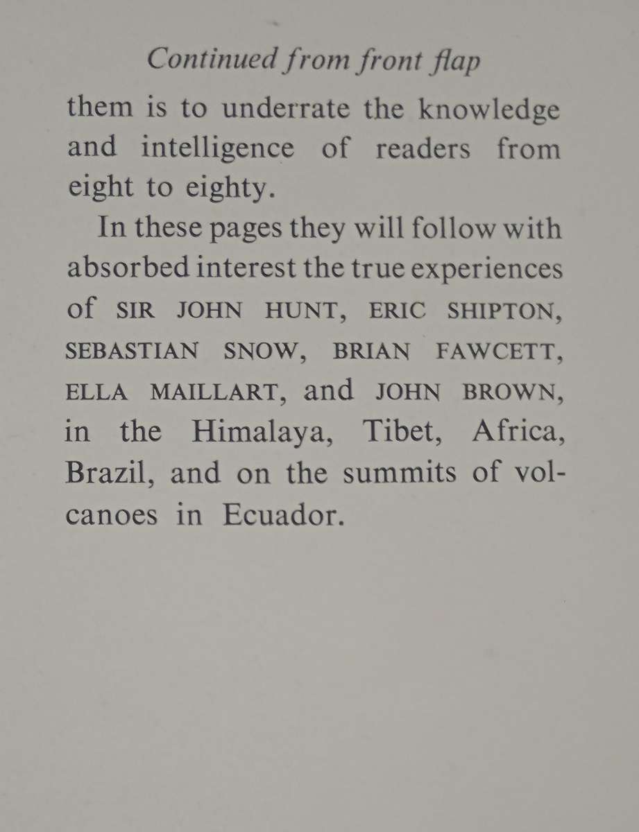 Explorers' and Travellers' Tales by Sir J Hunt, J Brown, E Maillart, E Shipton, B Fawcett & S Snow