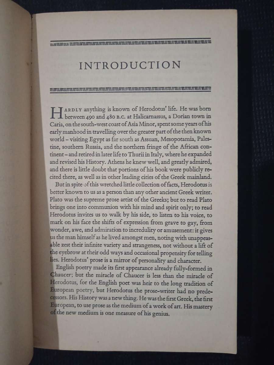 Herodotus The Histories Translated & with an Introduction by Aubrey de Sélincourt