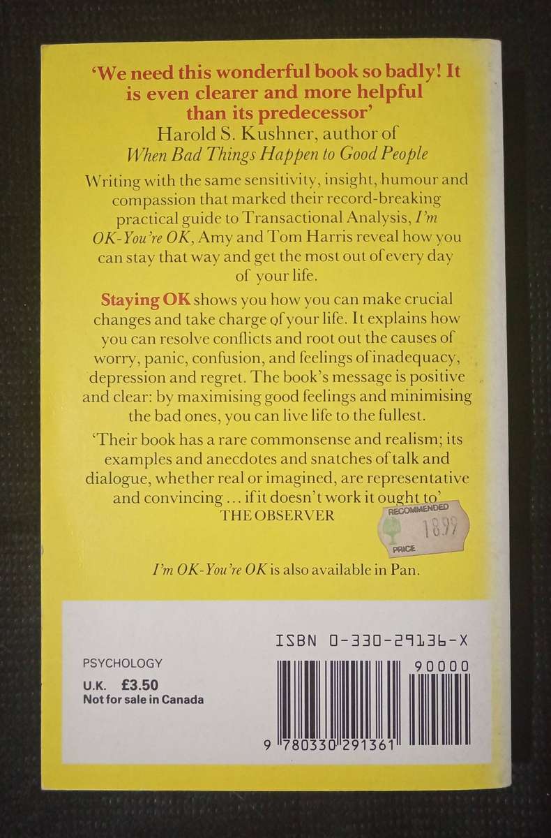 Staying OK by Amy Bjork Harris & Thomas A Harris