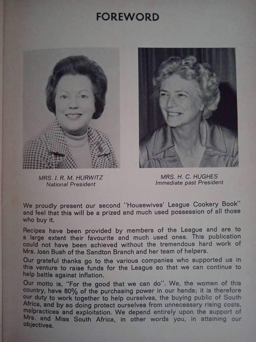 The Housewives League Die Huisvroue Liga Cookery Book
