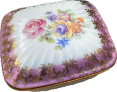 Vintage Dresden rectangular trinket box Germany