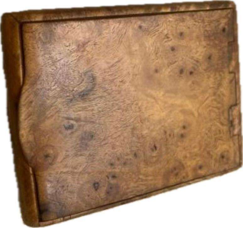antique walnut burr cigarette case wood treen snuff box