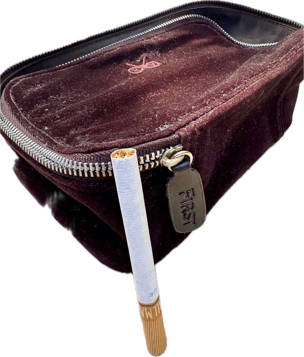 Anya Hindmarch Brown Velvet Bag British Airway First Class Amenity Case Only