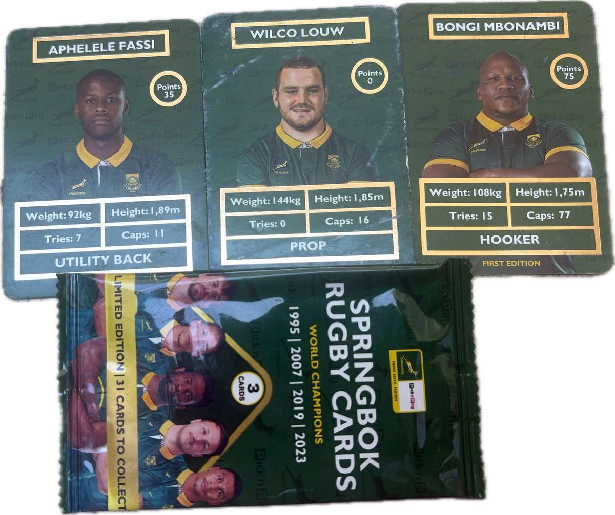 Pick n Pay trading cards lot of 6