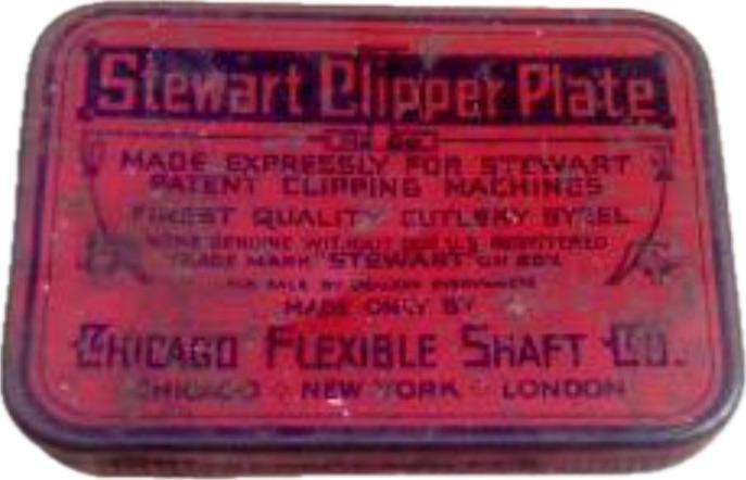 vintage stewart clipper plate in tin case