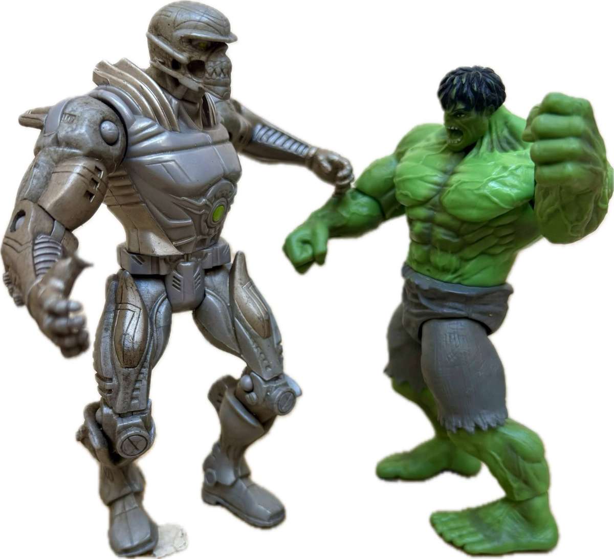 Vintage Incredible Hulk marvel 2007 and Metallo action figure 2007 Spider-Man returns pair