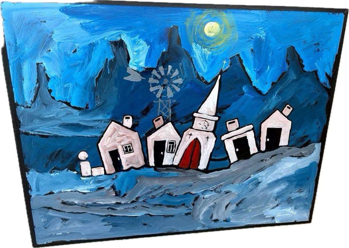 Johan De Vries art on board ,  naive contemporary 2001 (1945-2002)