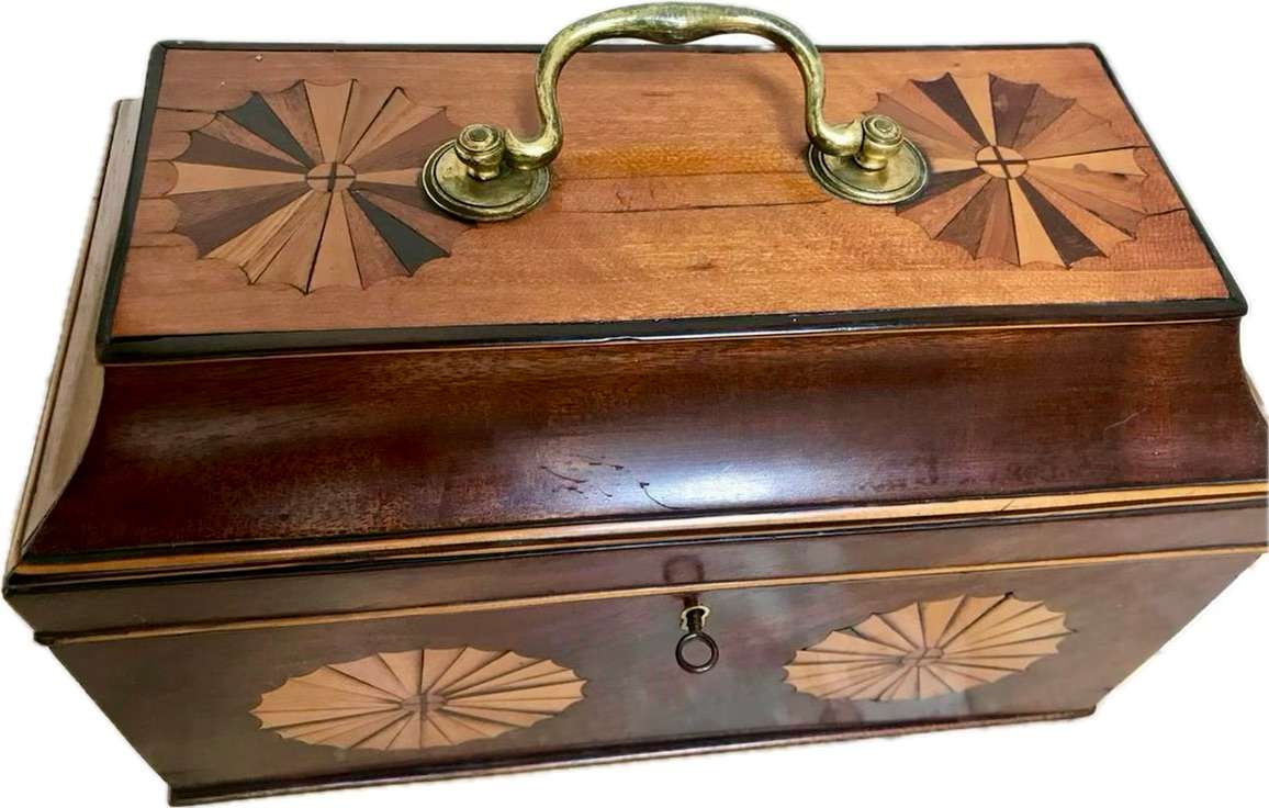 Antique inlaid writing box desktop walnut  stationary box