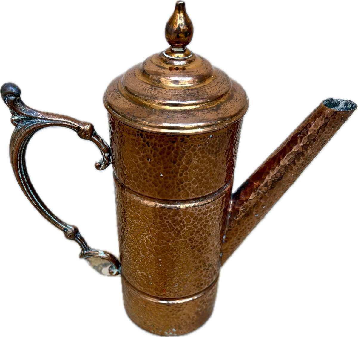 Vintage hammered copper tea pot kettle