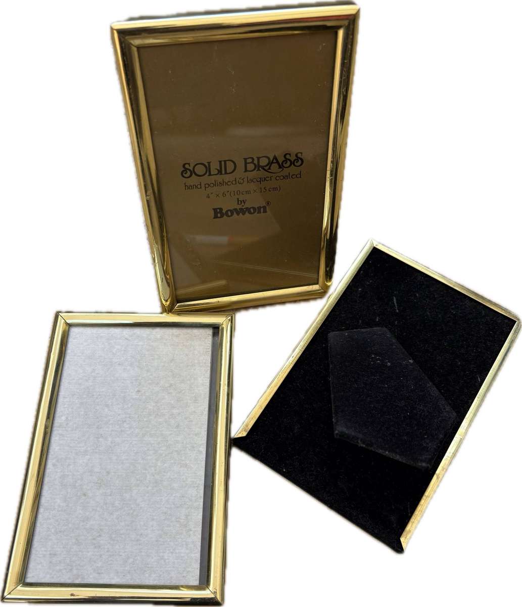 Solid brass picture frame 10 cm x 15 cm set of 3 Bowon