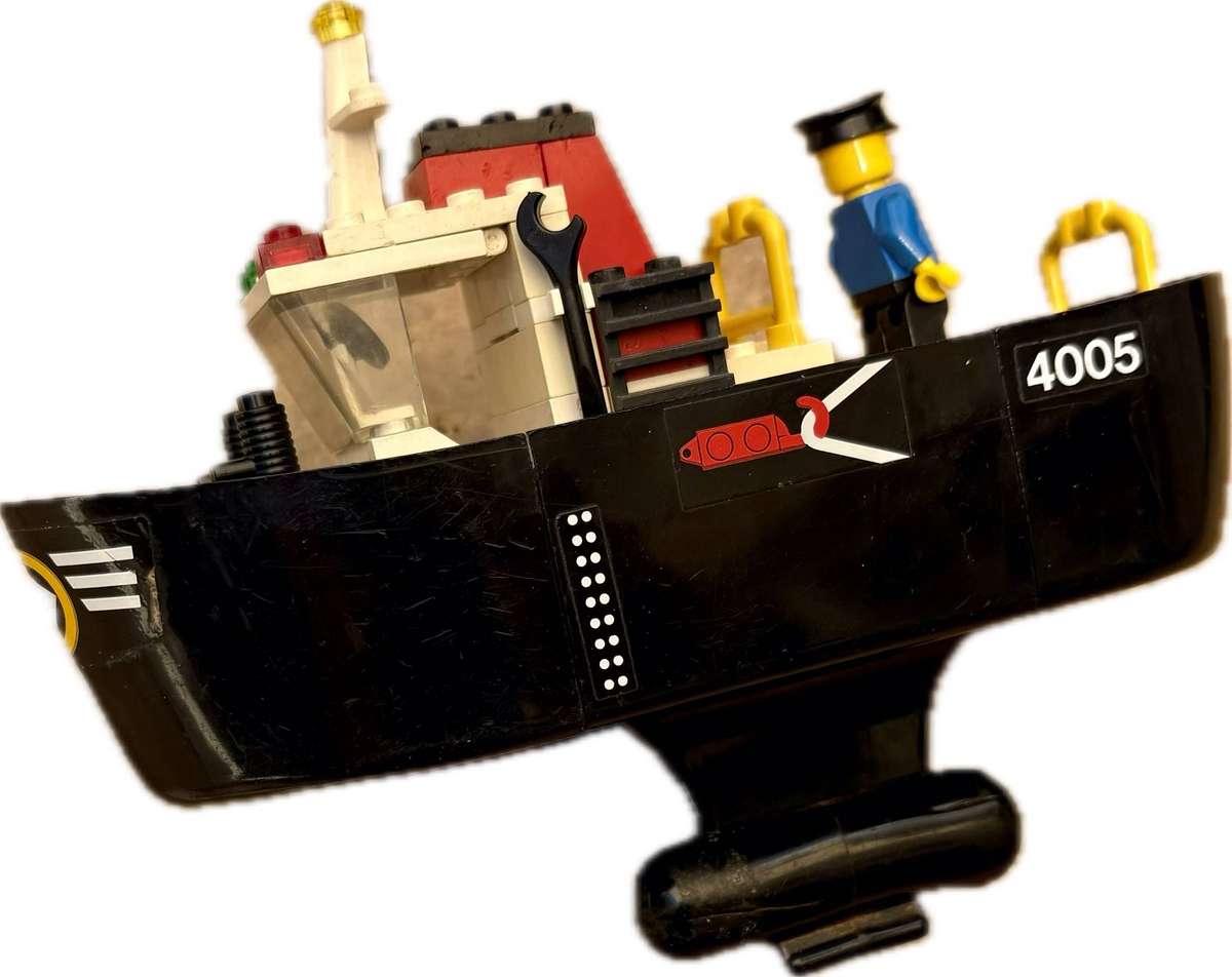 Vintage Lego tug boat 4005 1982 sold as spares