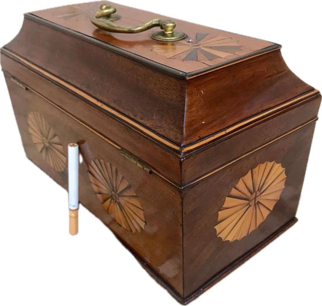 Antique inlaid writing box desktop walnut  stationary box